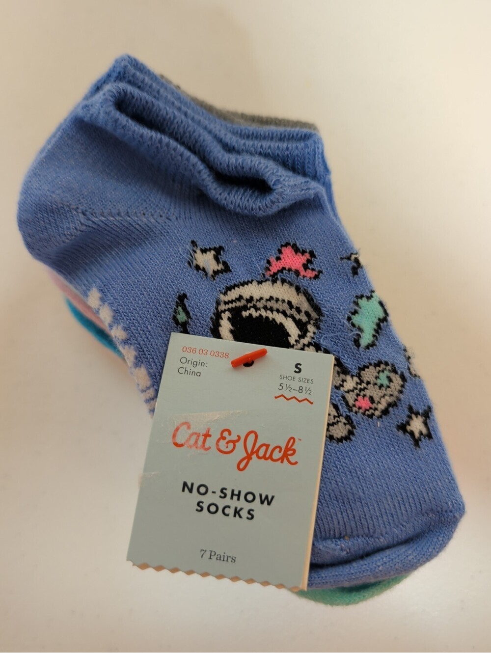 Cat & Jack Girls No-Show Socks S (5.5-8.5)  7 Pairs